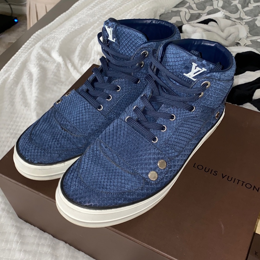 Louis Vuitton California Blue Python Sneakers